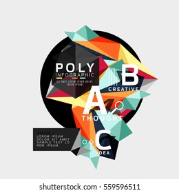 Vector abstract colorful polygonal infographics
