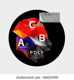 Vector abstract colorful polygonal infographics
