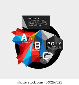 Vector abstract colorful polygonal infographics