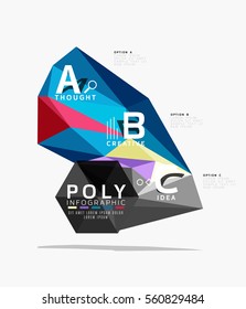 Vector abstract colorful polygonal infographics