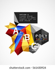 Infografía policononal colorida abstracta vectorial