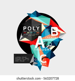 Vector abstract colorful polygonal infographics
