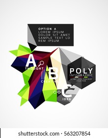 Vector abstract colorful polygonal infographics