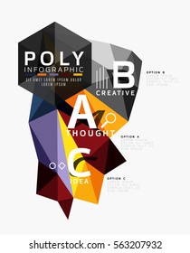 Vector abstract colorful polygonal infographics