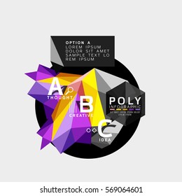 Vector abstract colorful polygonal infographics