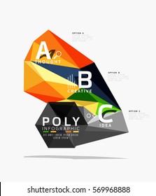 Vector abstract colorful polygonal infographics