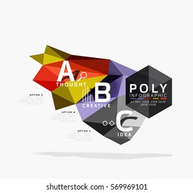 Vector abstract colorful polygonal infographics