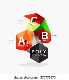 Vector abstract colorful polygonal infographics