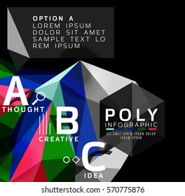 Infografía policononal colorida abstracta vectorial