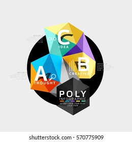 Vector abstract colorful polygonal infographics