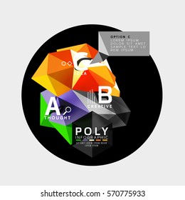 Vector abstract colorful polygonal infographics