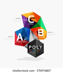 Vector abstract colorful polygonal infographics
