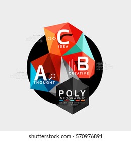 Vector abstract colorful polygonal infographics