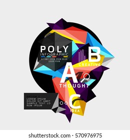 Vector abstract colorful polygonal infographics