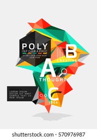 Vector abstract colorful polygonal infographics