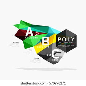 Vector abstract colorful polygonal infographics