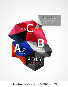 Vector abstract colorful polygonal infographics