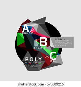 Vector abstract colorful polygonal infographics