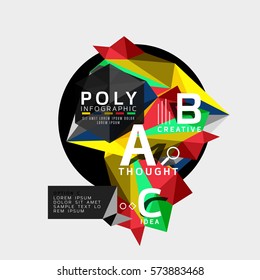 Vector abstract colorful polygonal infographics