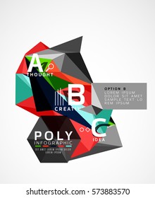Vector abstract colorful polygonal infographics