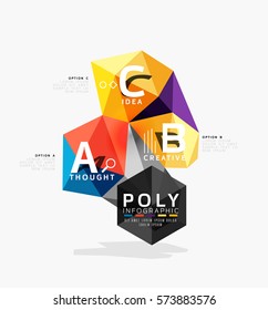 Vector abstract colorful polygonal infographics