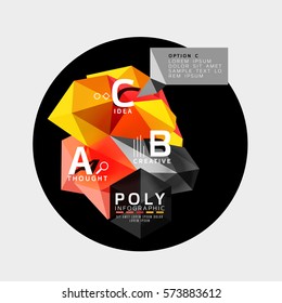 Vector abstract colorful polygonal infographics