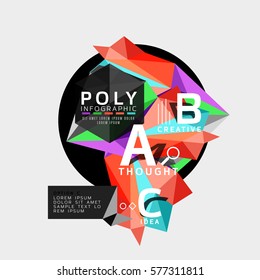 Vector abstract colorful polygonal infographics