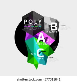 Vector abstract colorful polygonal infographics