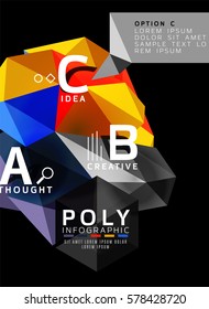 Vector abstract colorful polygonal infographics