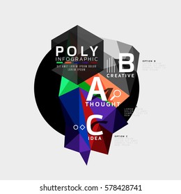Vector abstract colorful polygonal infographics