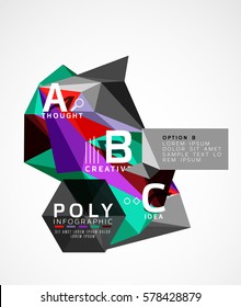 Vector abstract colorful polygonal infographics
