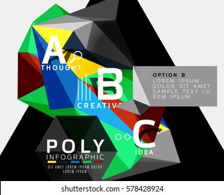 Vector abstract colorful polygonal infographics