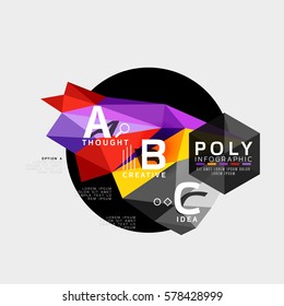 Vector abstract colorful polygonal infographics