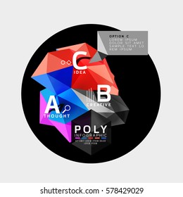 Vector abstract colorful polygonal infographics