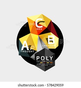 Vector abstract colorful polygonal infographics