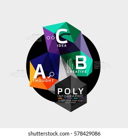 Vector abstract colorful polygonal infographics