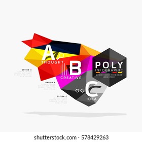 Vector abstract colorful polygonal infographics