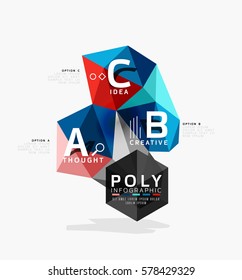 Vector abstract colorful polygonal infographics