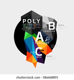 Vector abstract colorful polygonal infographics