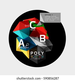 Infografía policononal colorida abstracta vectorial