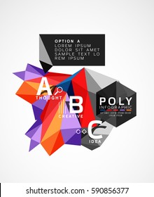 Vector abstract colorful polygonal infographics