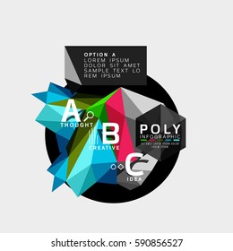 Infografía policononal colorida abstracta vectorial