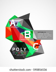 Vector abstract colorful polygonal infographics