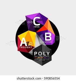 Vector abstract colorful polygonal infographics