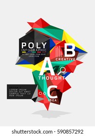 Vector abstract colorful polygonal infographics