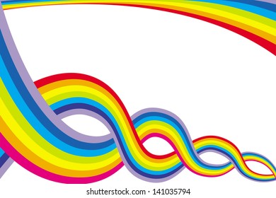 vector abstract colorful rainbow curvy background