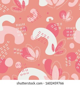 Vector Abstract colorful seamless pattern. Creative doodle art header with different shapes and textures. For collage, poster, social media.