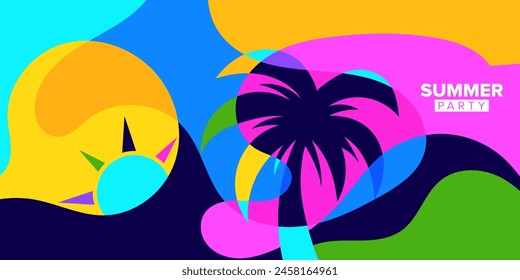 Vector abstracto colorido forma verano fiesta fondo diseño de Plantilla