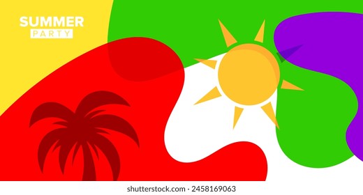 vector abstract colorful shape summer party background template concept