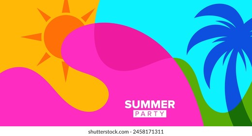 vector abstract colorful shape summer party background template design concept